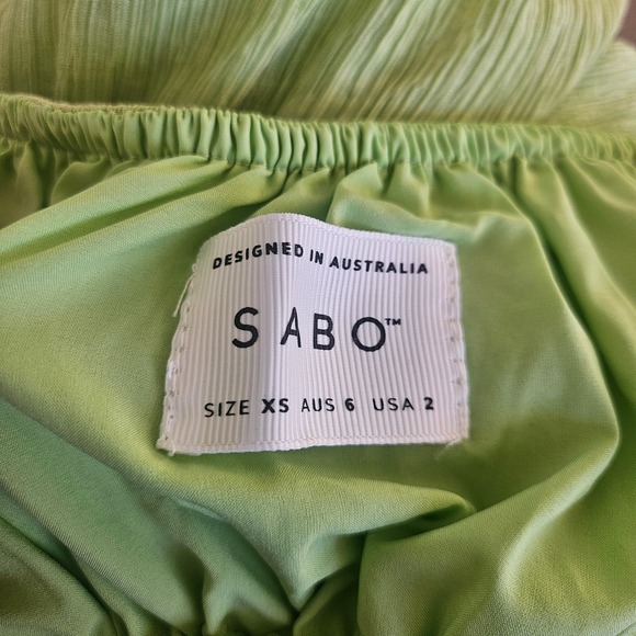 Sabo Skirt Zara Mini Dress Cutout Puff Sleeve Resort Boho Coquette Lolita XS - Picture 7 of 11